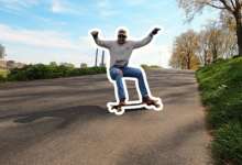 Longboard fahren lernen in Düsseldorf Oberkassel mit der OBK Crew